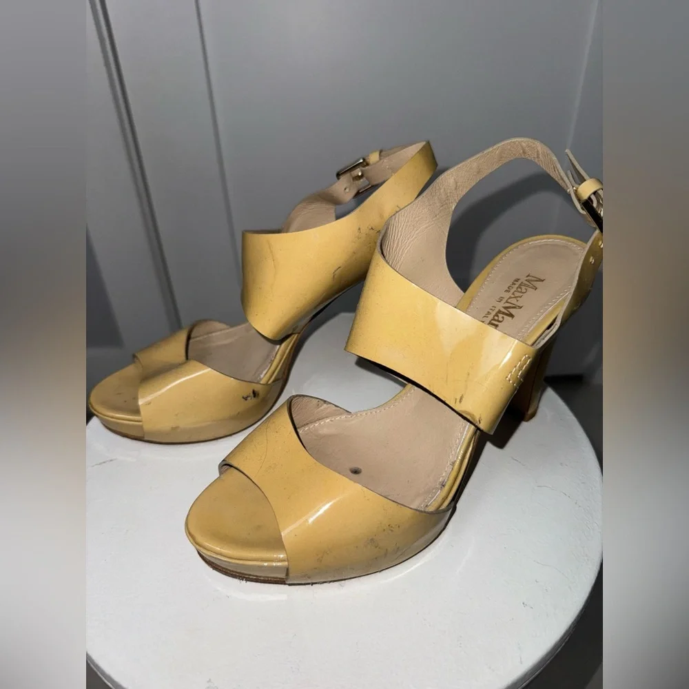 Max Mara Tan Patent Heels/ 7.5 - Picture 4 of 6